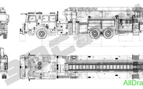Seagrave (Пожарная машина) чертежи (рисунки) грузовика